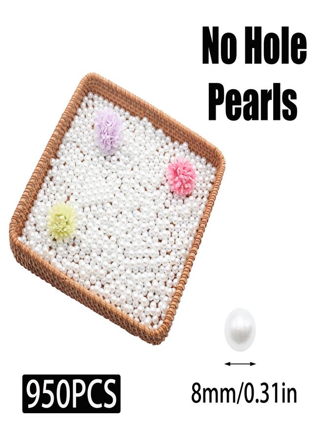Wuyituart 950 Pcs 8mm/0.31in White Vase Filler Pearls No Hole Faux Decorative Pearls for DIY Crafts Candles Centerpieces - Image 2